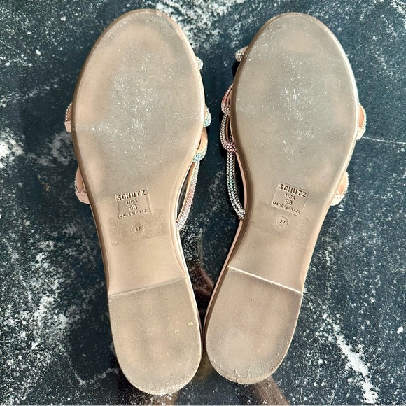 Schutz Rhinestone flat sandals 9 - Picture 5 of 5